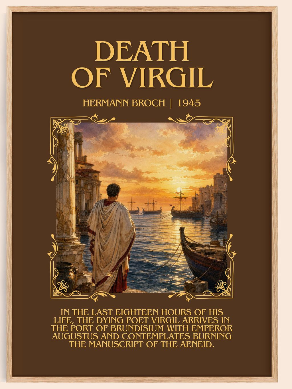 Death of Virgil Minimalist Book Poster by Hermann Broch – book poster