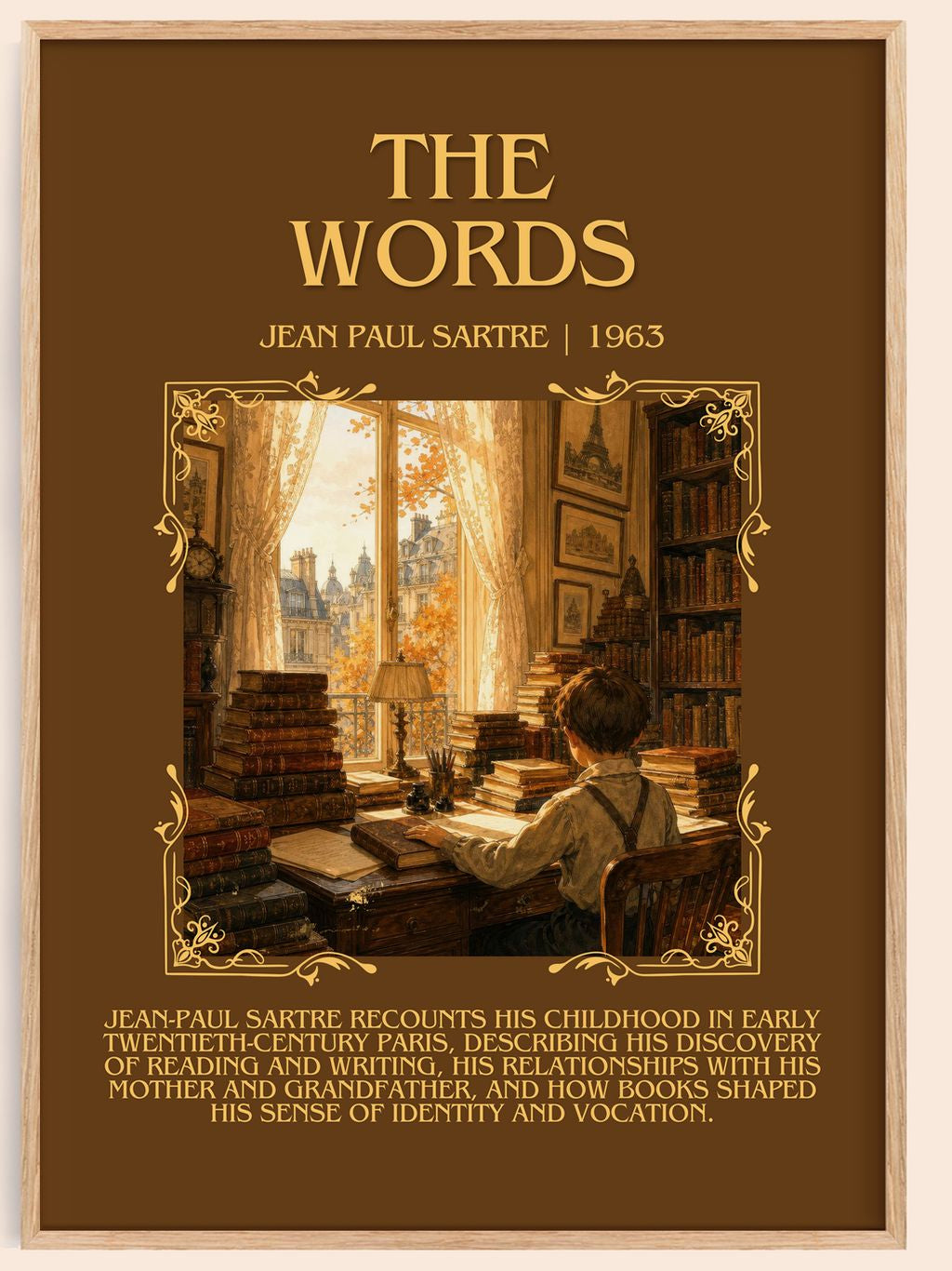 The Words Minimalist Book Poster by Jean Paul Sartre – book poster