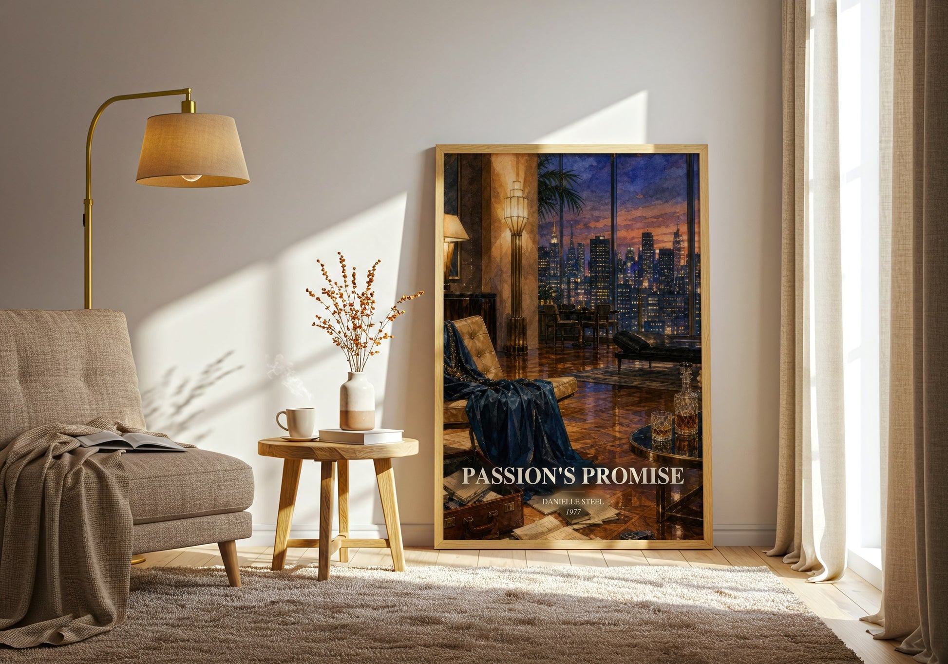 Passion'S Promise watercolour print in frame leaning in hallway – romance wall art