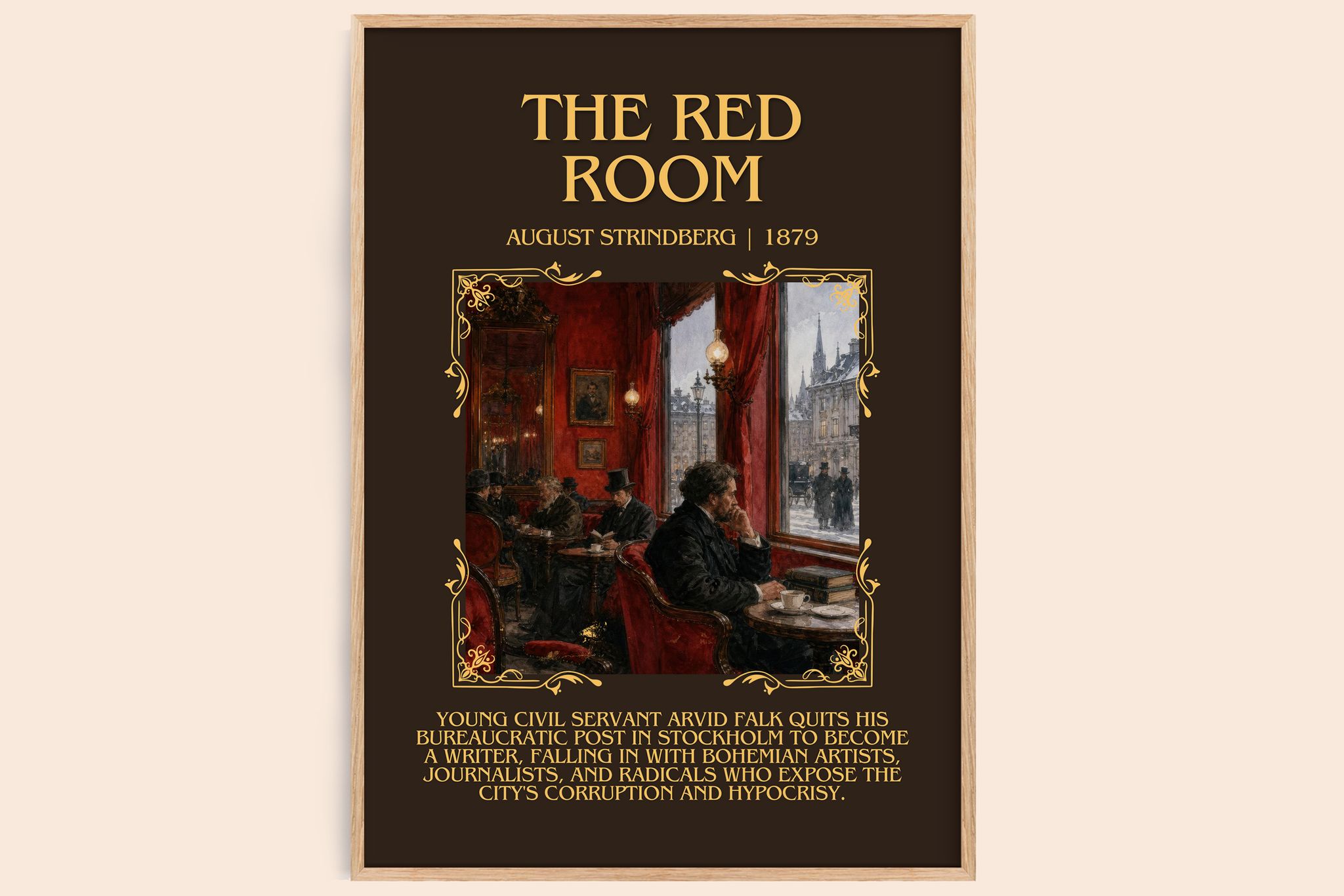 The Red Room Minimalist Book Poster by August Strindberg