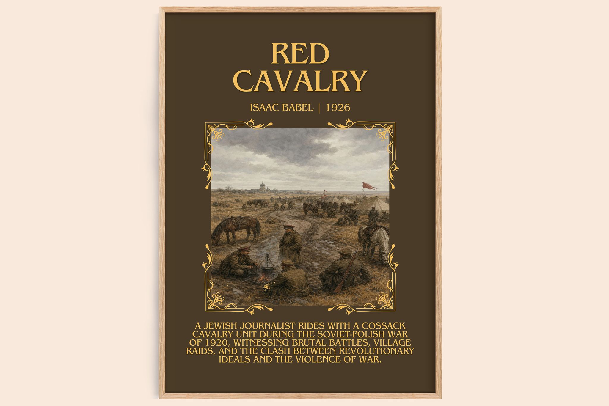 Red Cavalry Minimalist Book Poster by Isaac Babel