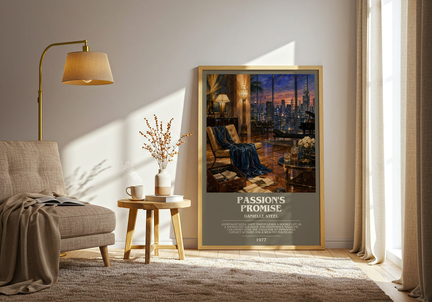 Passion'S Promise bookish print on bookshelf – Danielle Steel fan gift