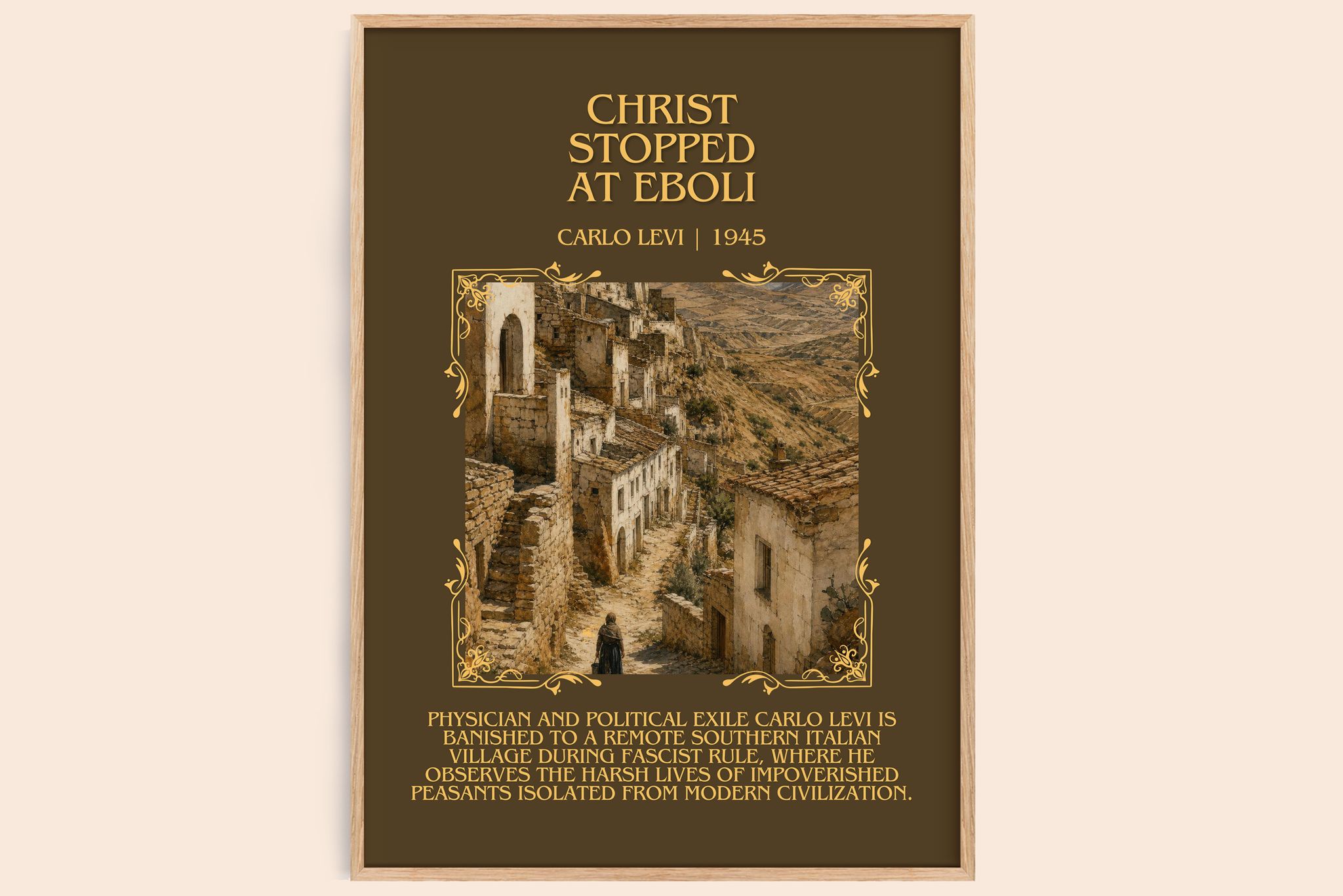Christ Stopped at Eboli Minimalist Book Poster by Carlo Levi