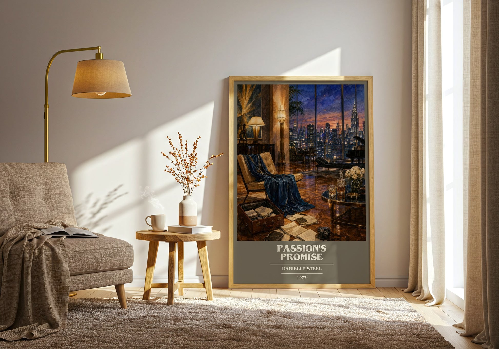 Passion'S Promise book cover print on bookshelf – Danielle Steel fan gift