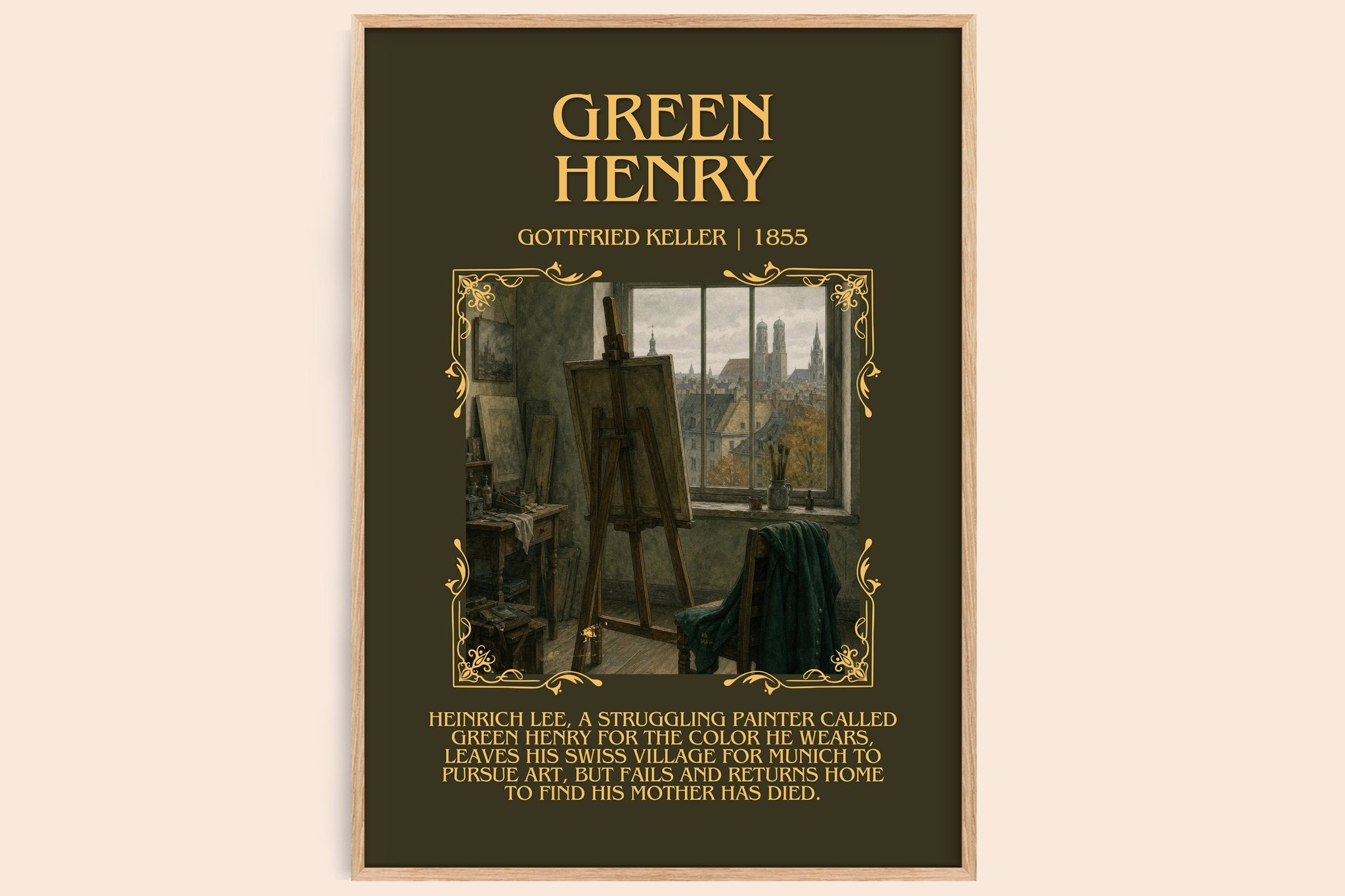 Green Henry Minimalist Book Poster by Gottfried Keller