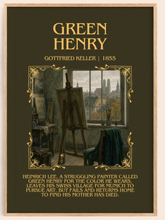Green Henry Minimalist Book Poster by Gottfried Keller – book poster