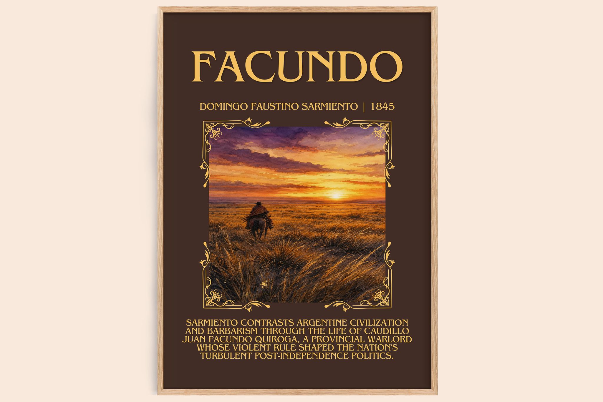 Facundo Minimalist Book Poster by Domingo Faustino Sarmiento