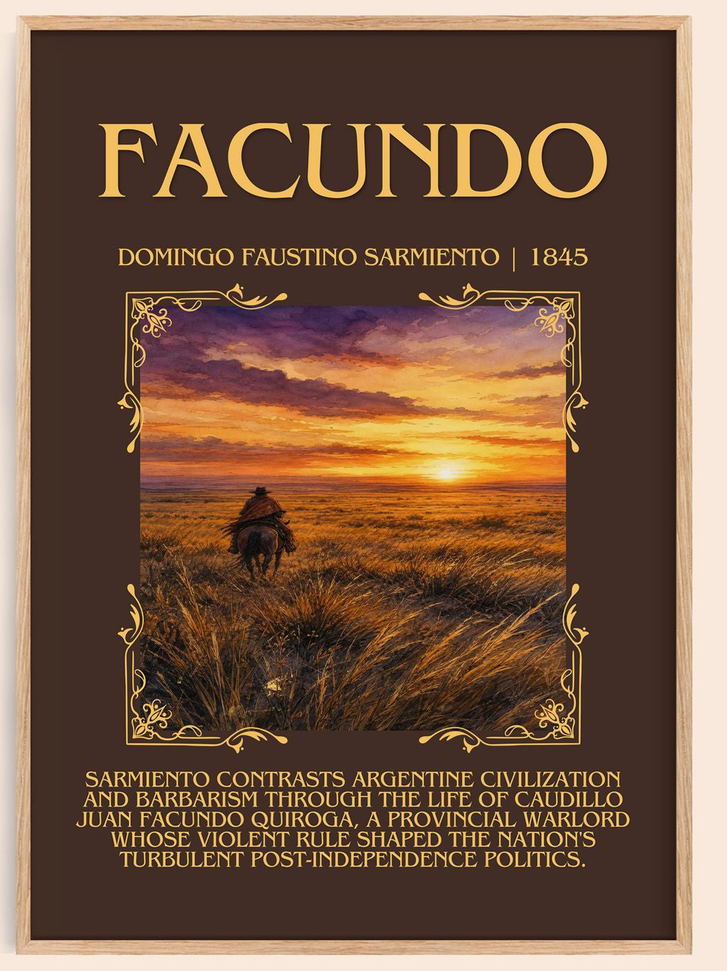 Facundo Minimalist Book Poster by Domingo Faustino Sarmiento – book poster