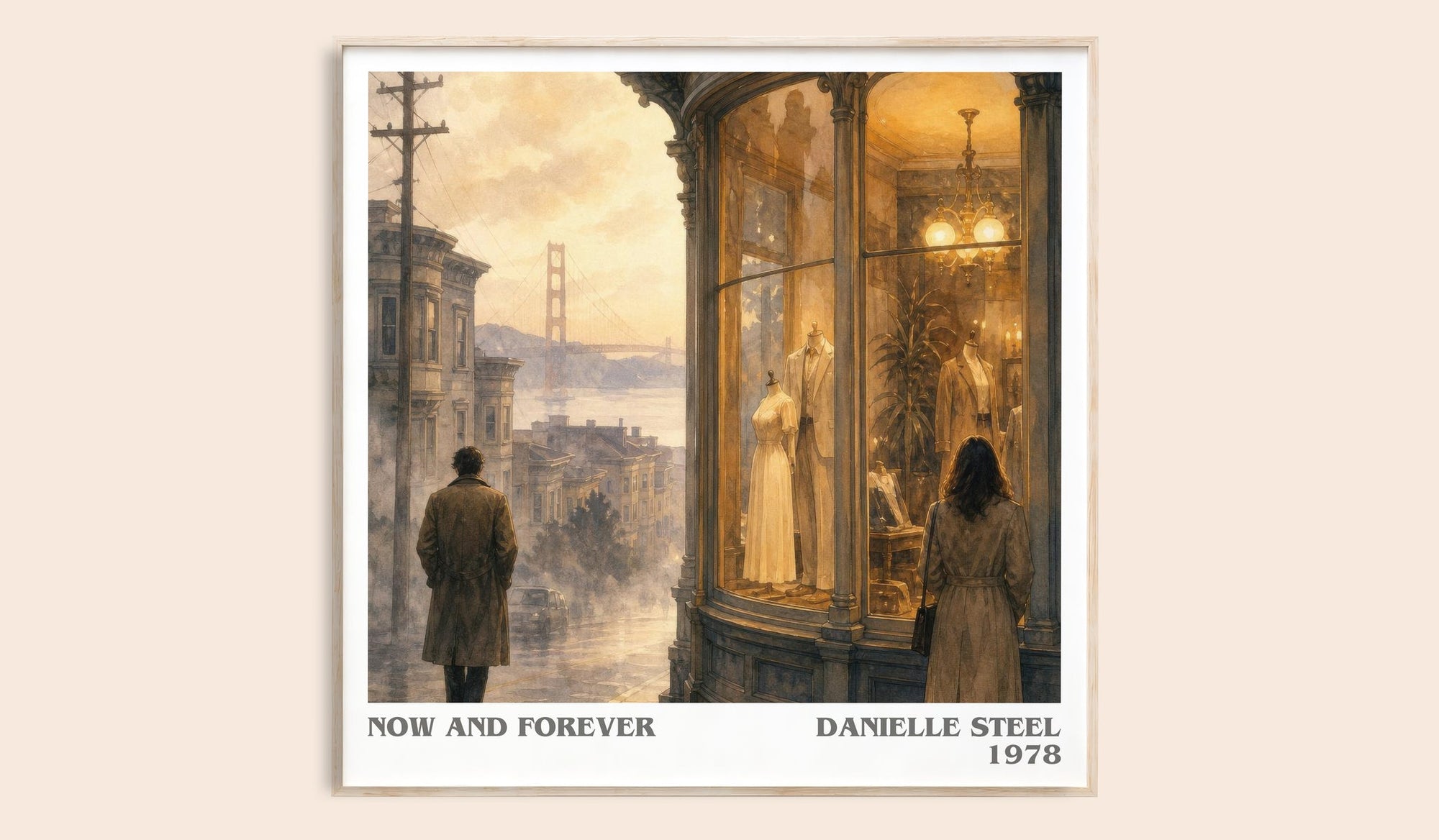 Now And Forever literary book poster by Danielle Steel – framed literary art print