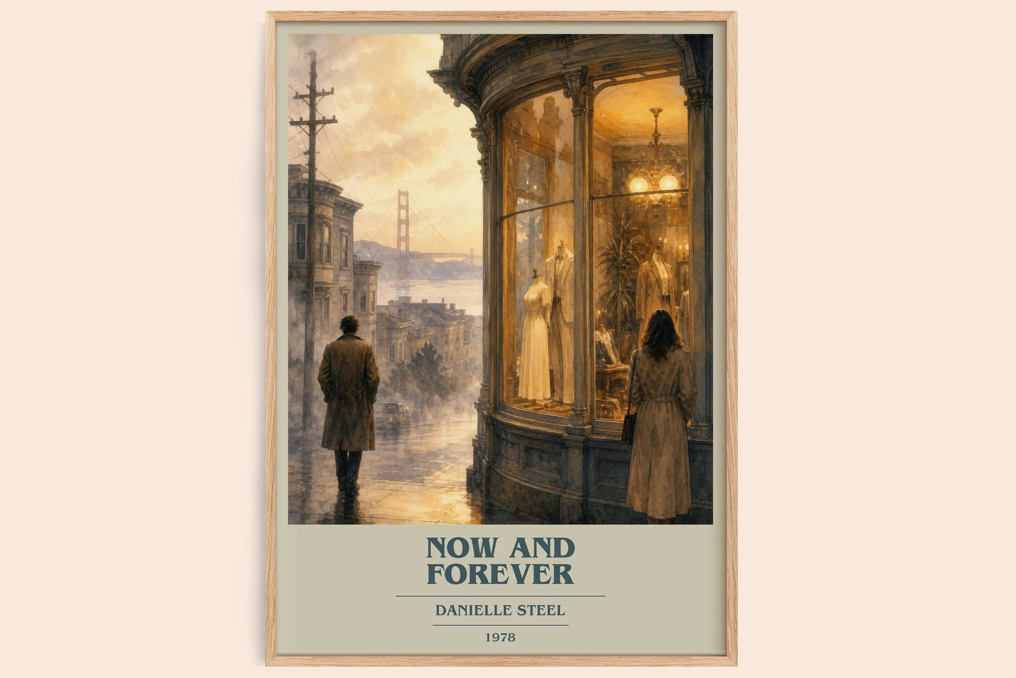 Now And Forever book cover book poster by Danielle Steel – framed literary art print