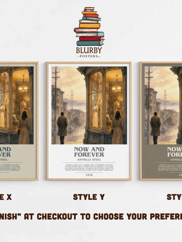 Now And Forever bookish print in frame leaning in hallway – romance wall art