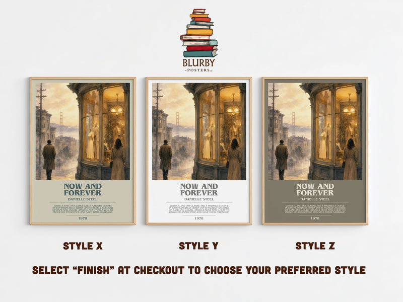 Now And Forever bookish print in frame leaning in hallway – romance wall art