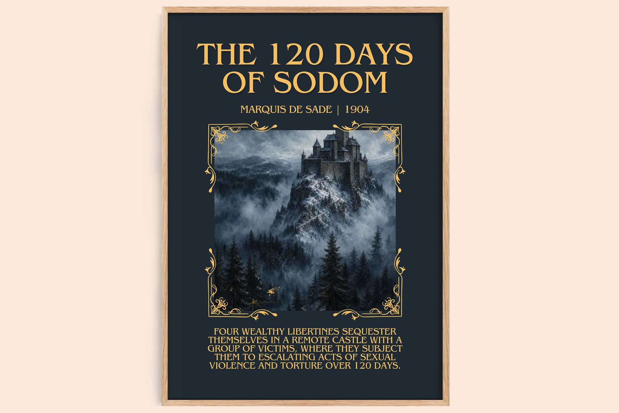 The 120 Days of Sodom Minimalist Book Poster by Marquis de Sade