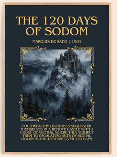 The 120 Days of Sodom Minimalist Book Poster by Marquis de Sade – book poster