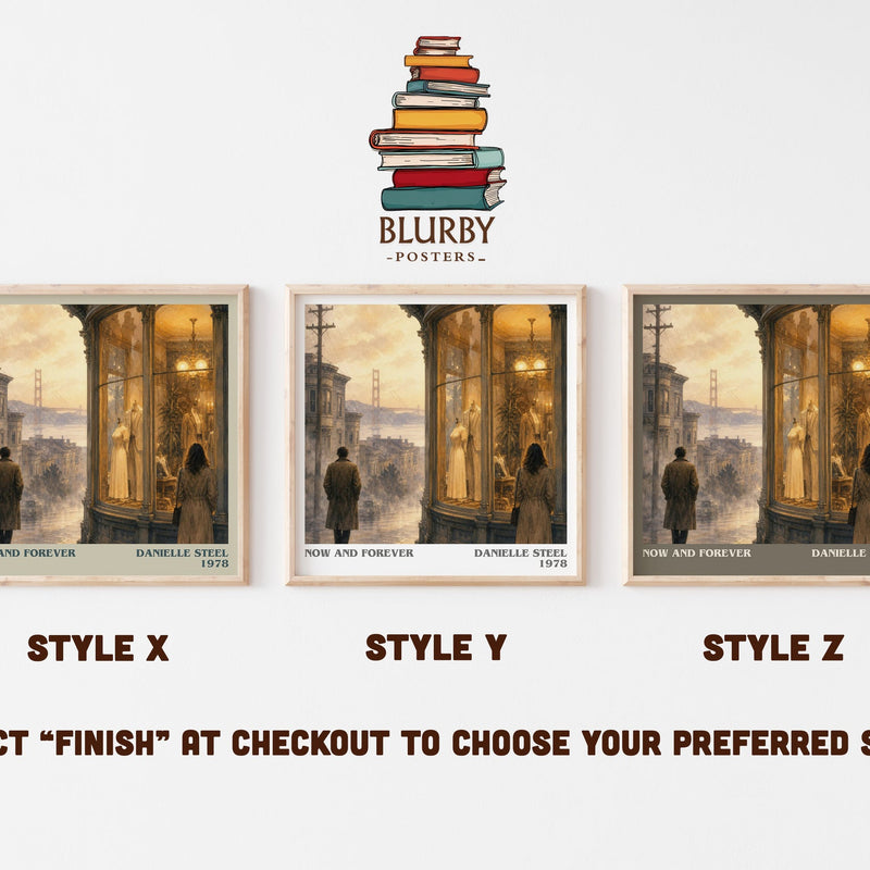 Now And Forever literary print in frame leaning in hallway – romance wall art