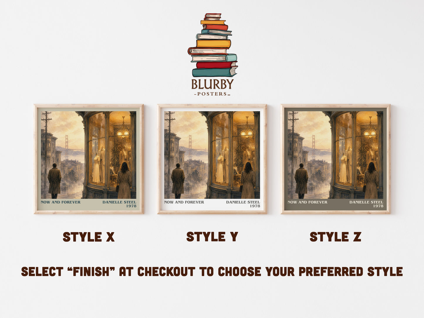 Now And Forever literary print in frame leaning in hallway – romance wall art