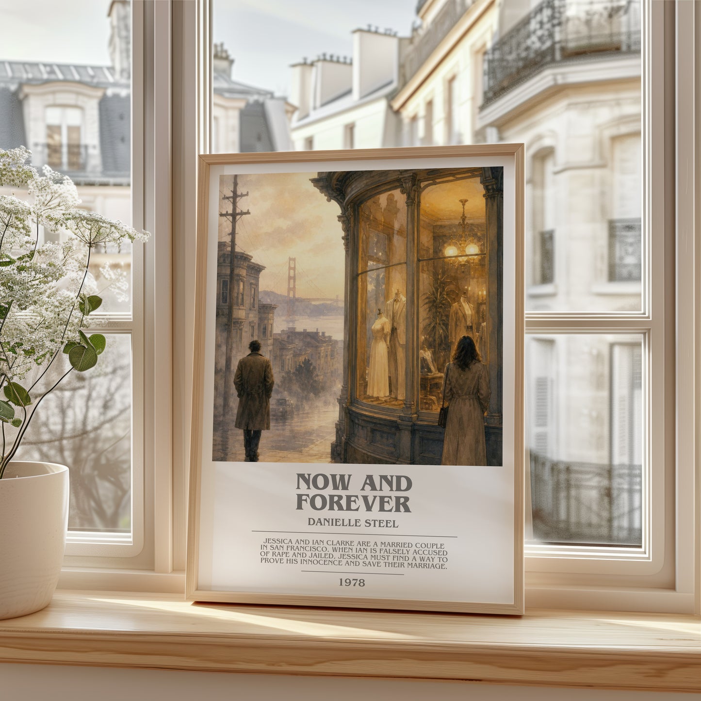 Now And Forever bookish poster colour and style options – Danielle Steel book art