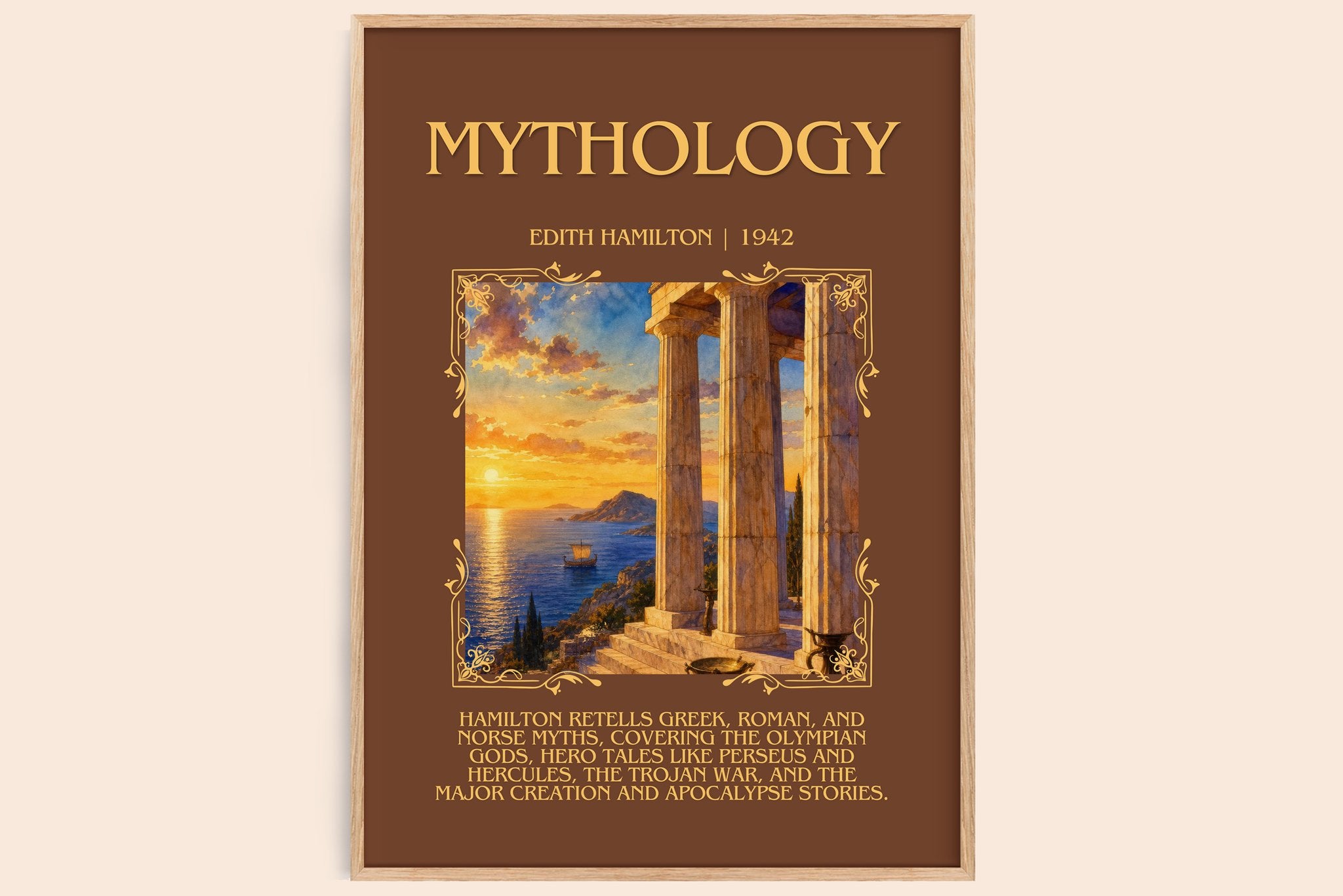 Mythology Minimalist Book Poster by Edith Hamilton