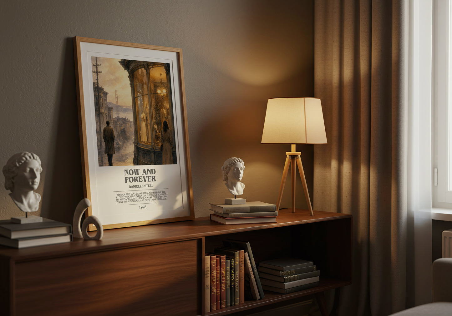 Now And Forever bookish book poster framed on wall – romance wall art