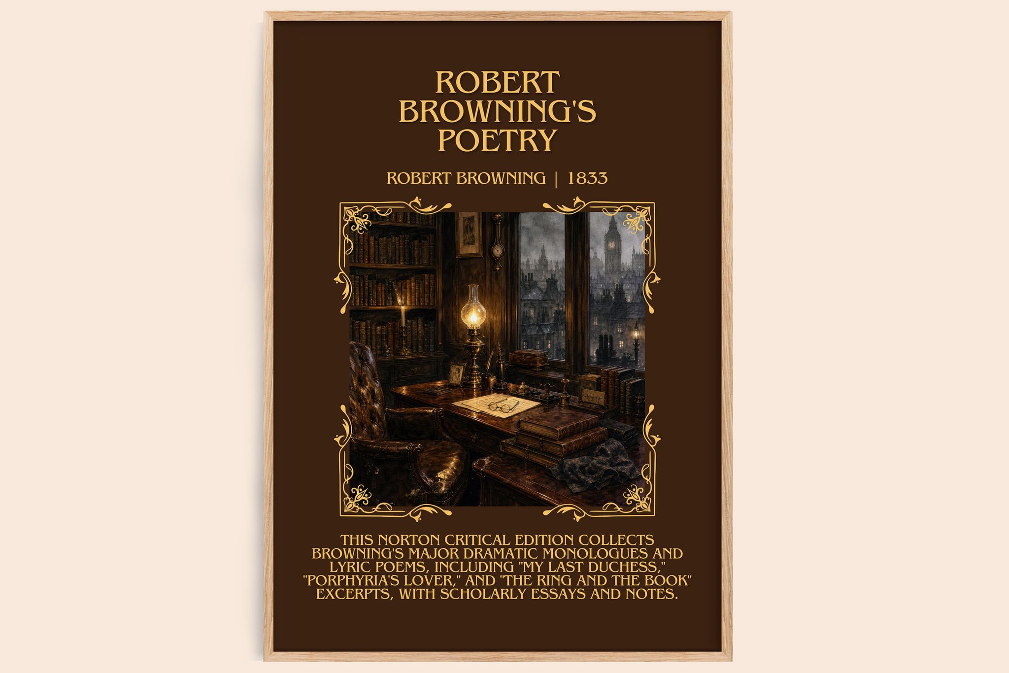 Robert Browning's Poetry Minimalist Book Poster by Robert Browning