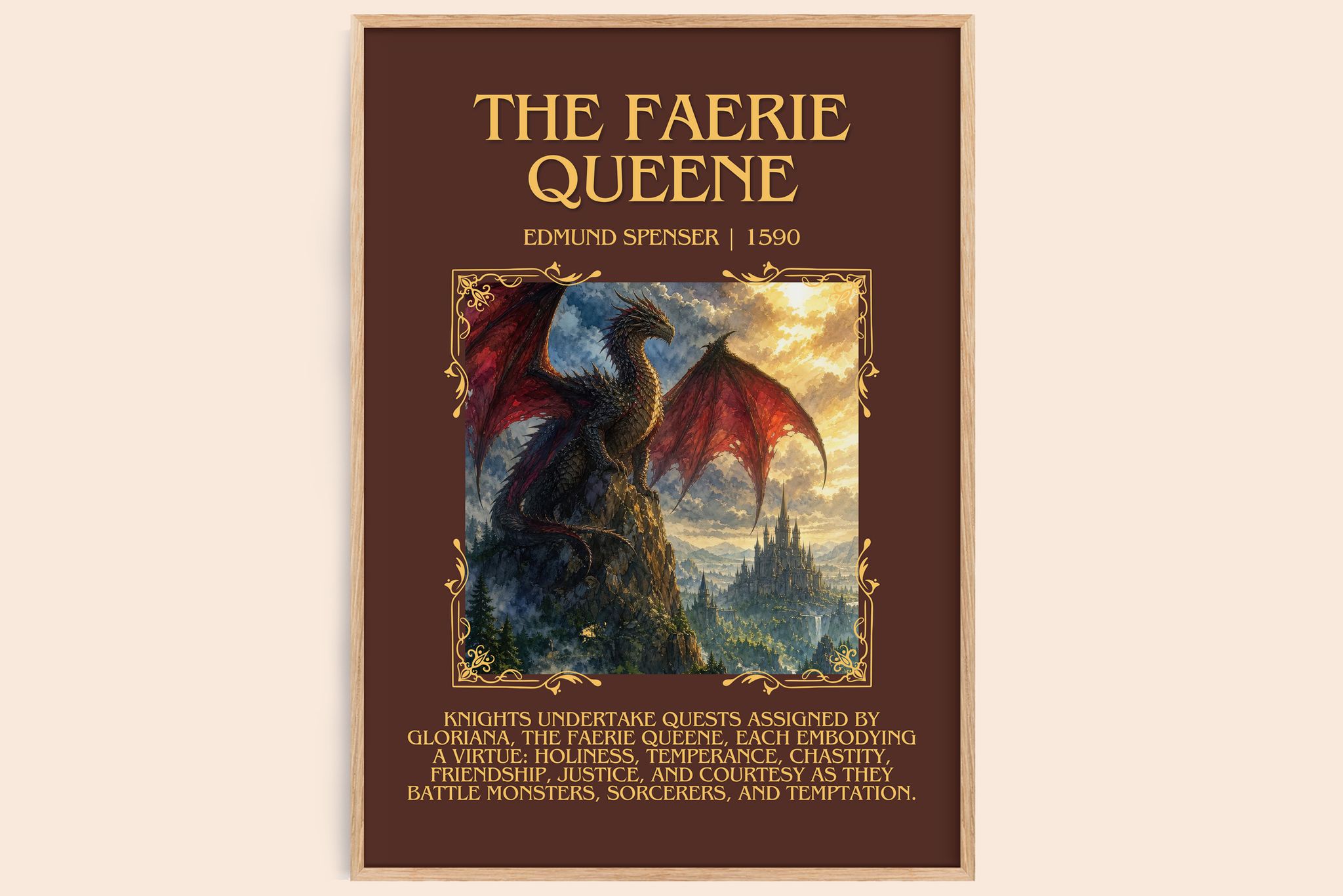 The Faerie Queene Minimalist Book Poster by Edmund Spenser