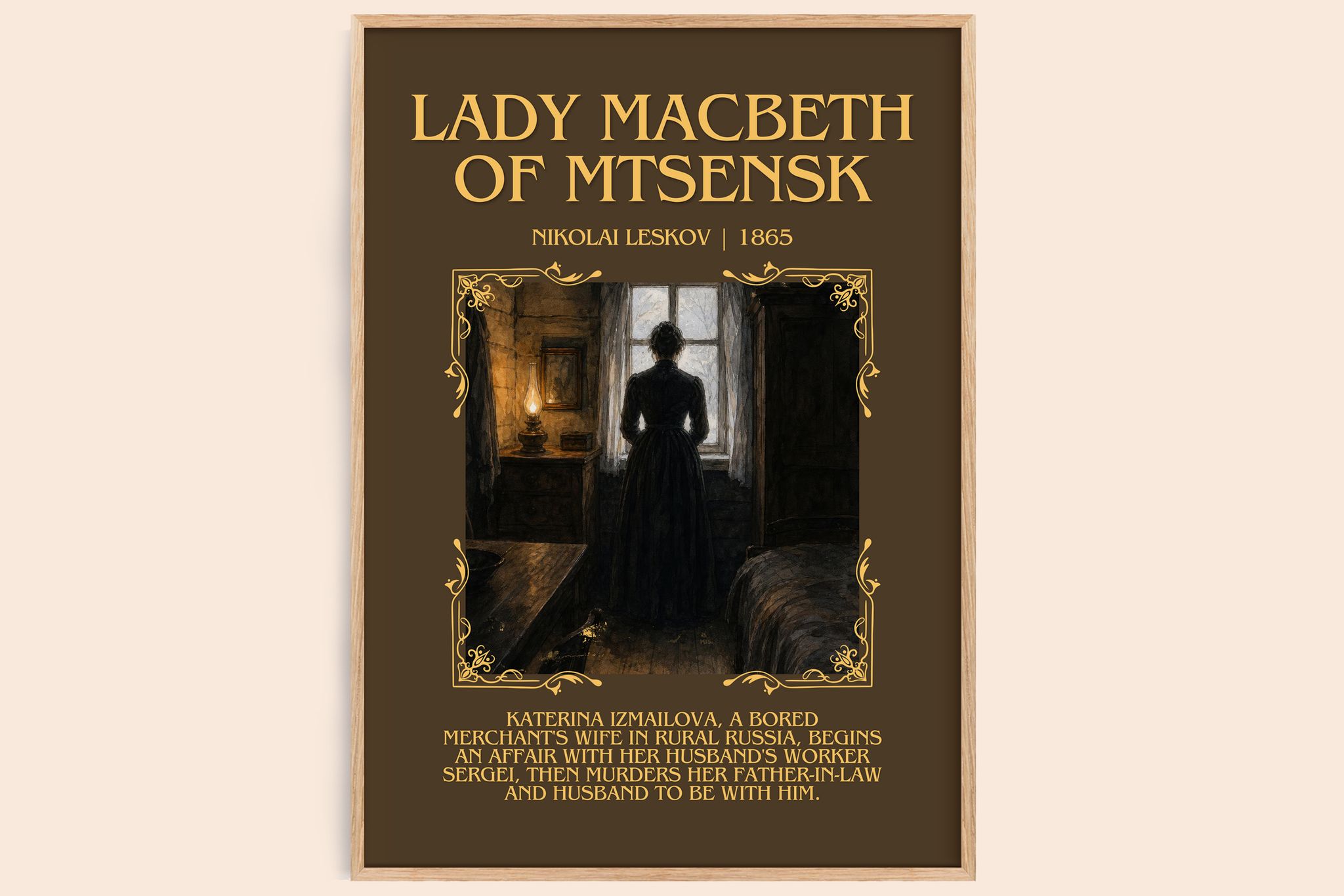 Lady Macbeth Of Mtsensk Minimalist Book Poster by Nikolai Leskov