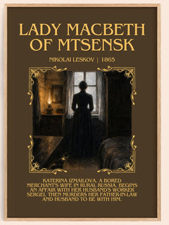 Lady Macbeth Of Mtsensk Minimalist Book Poster by Nikolai Leskov – book poster