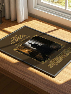 Lady Macbeth Of Mtsensk Minimalist Book Poster by Nikolai Leskov – print on a sunlit desk