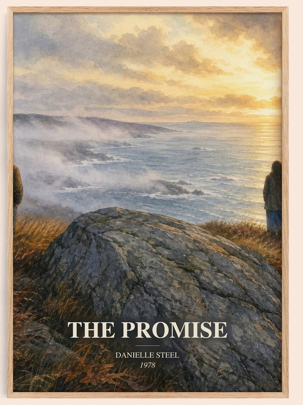 The Promise watercolour book poster by Danielle Steel – framed literary art print