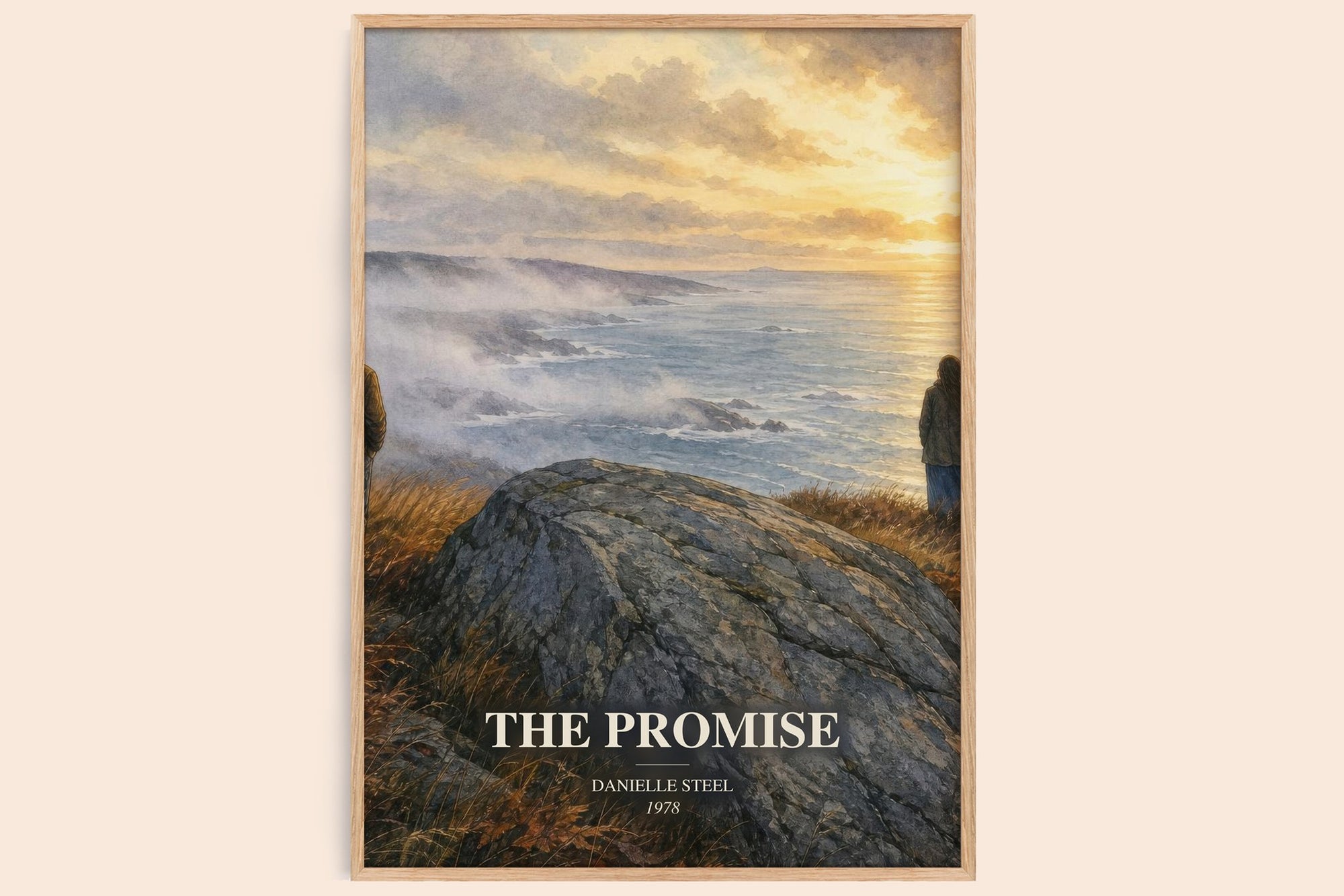 The Promise watercolour book poster by Danielle Steel – framed literary art print