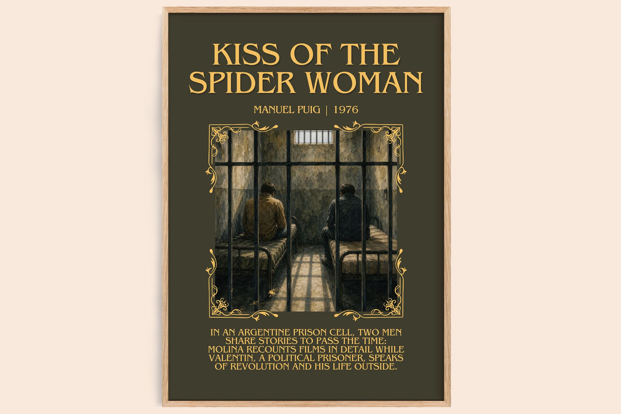 Kiss of the Spider Woman Minimalist Book Poster by Manuel Puig
