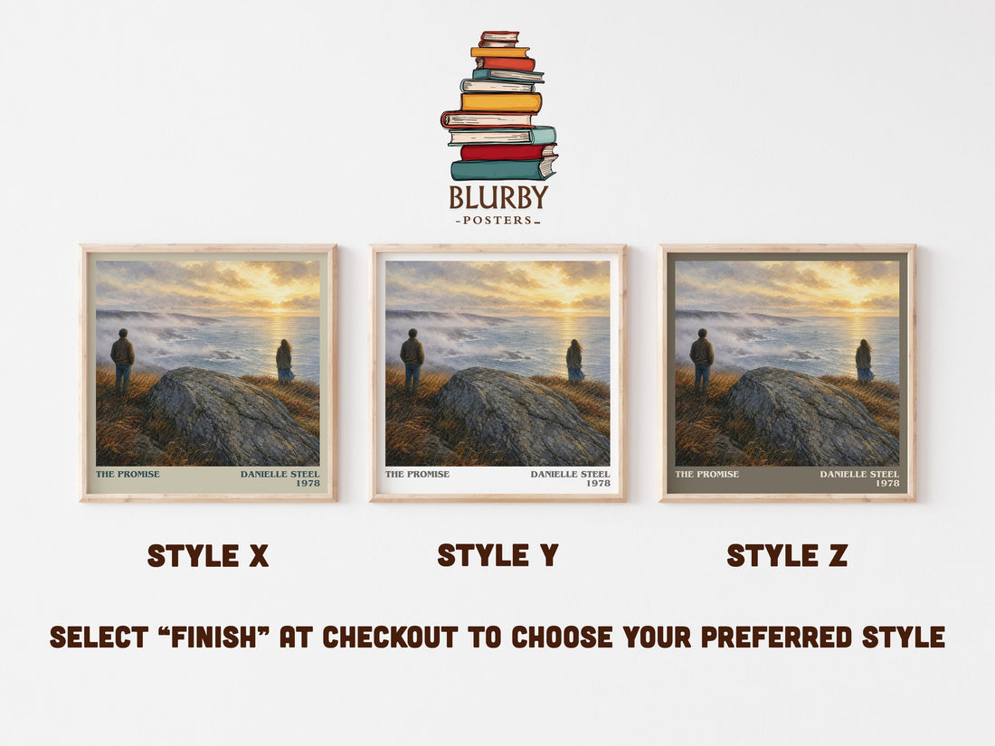 The Promise literary print in frame leaning in hallway – romance wall art (mockup)