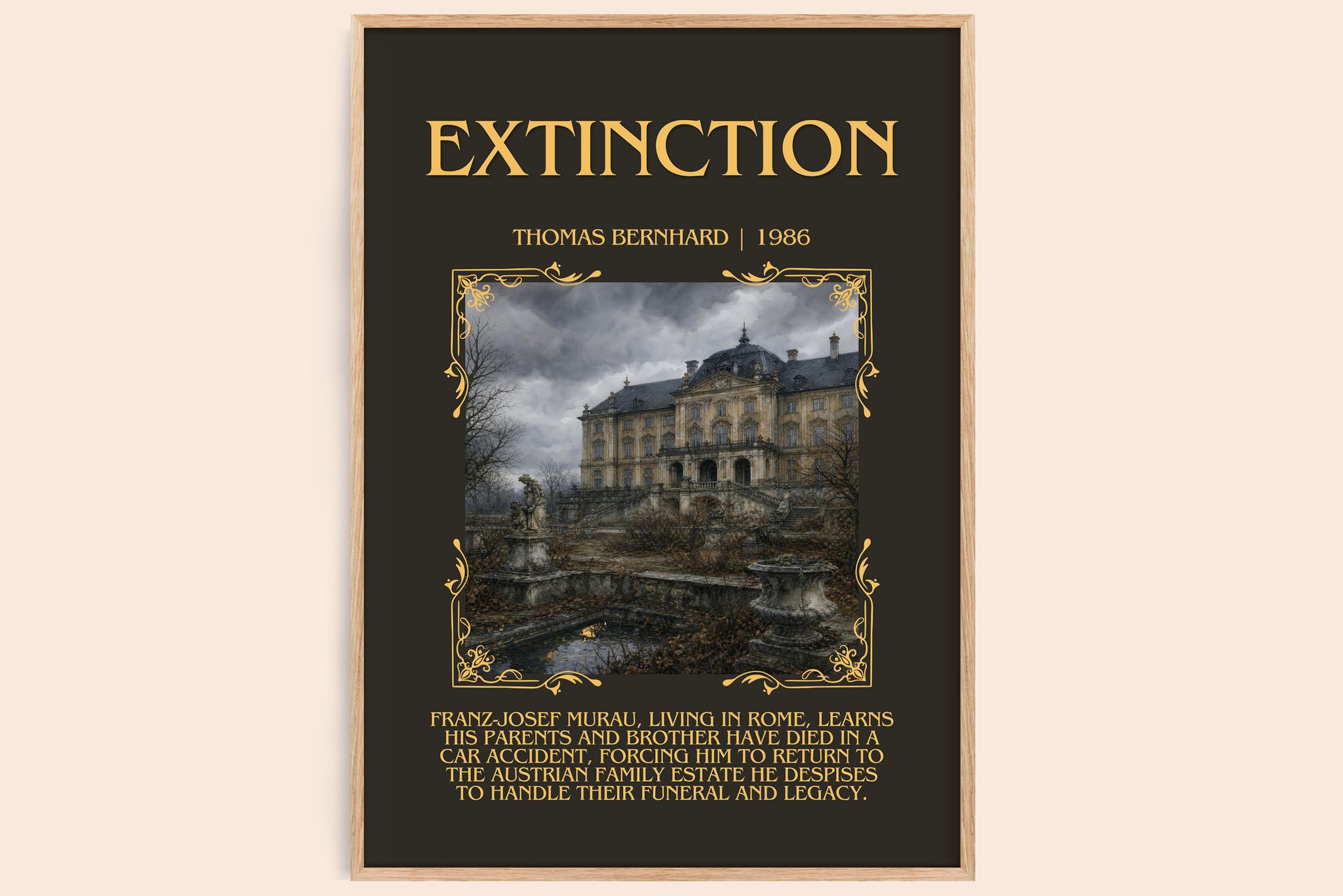 Extinction Minimalist Book Poster by Thomas Bernhard