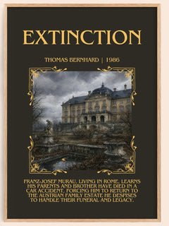 Extinction Minimalist Book Poster by Thomas Bernhard – book poster