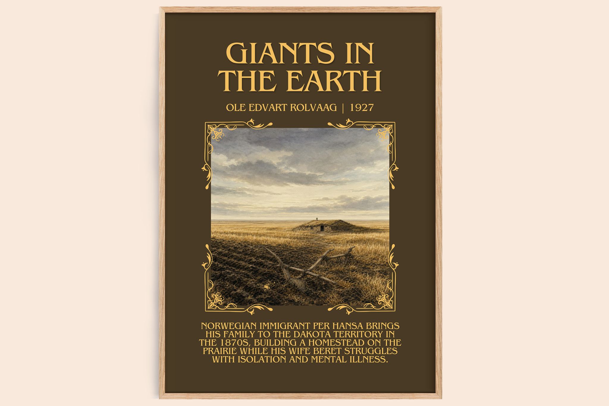Giants in the Earth Minimalist Book Poster by Ole Edvart Rolvaag
