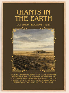 Giants in the Earth Minimalist Book Poster by Ole Edvart Rolvaag – book poster