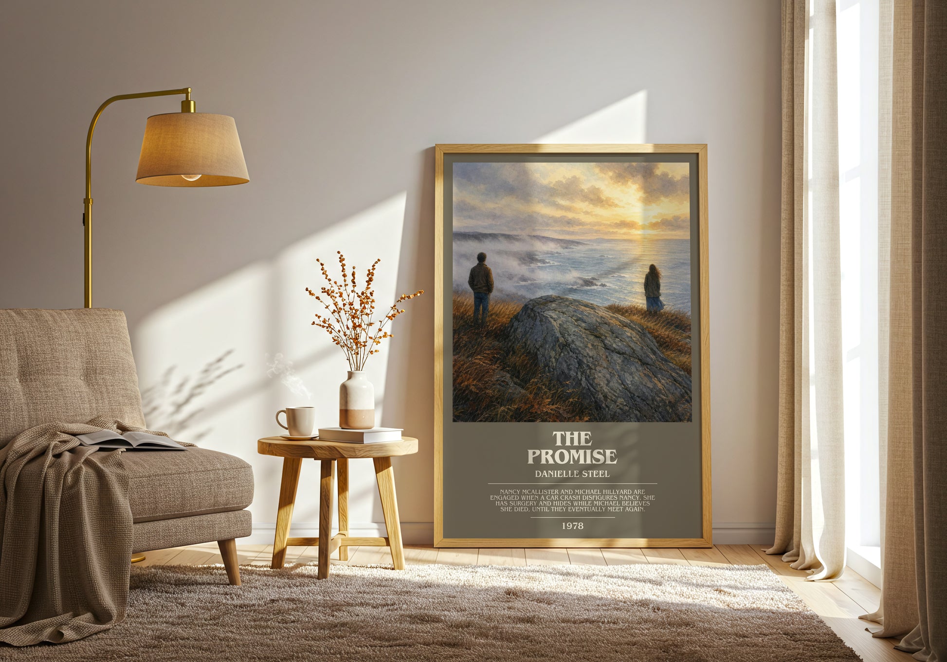 The Promise bookish print on bookshelf – Danielle Steel fan gift