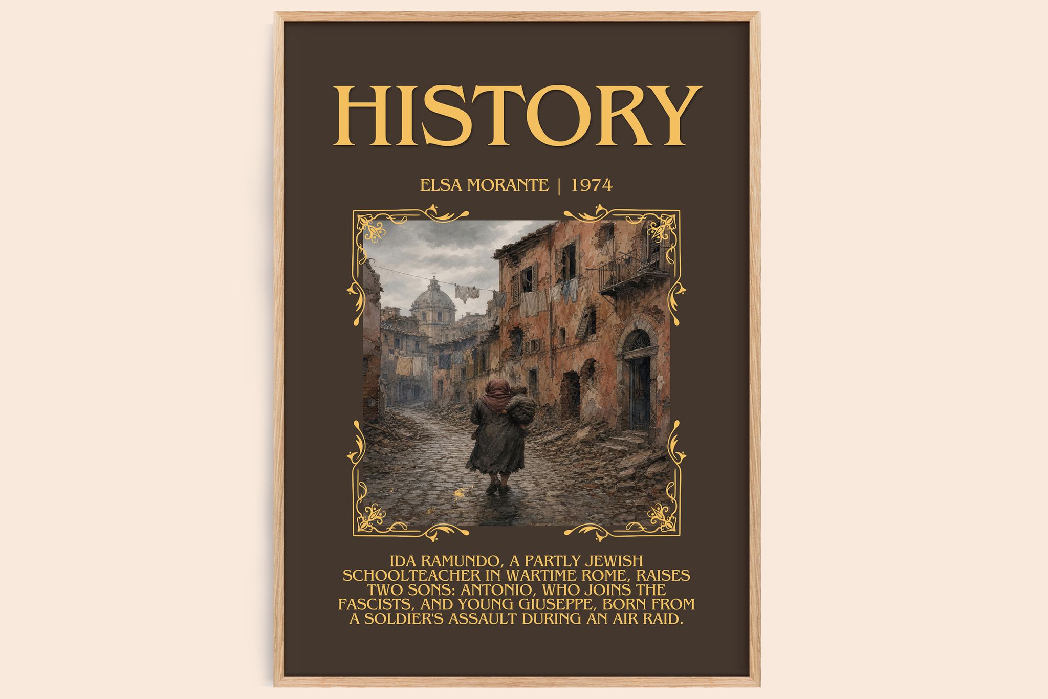 History Minimalist Book Poster by Elsa Morante