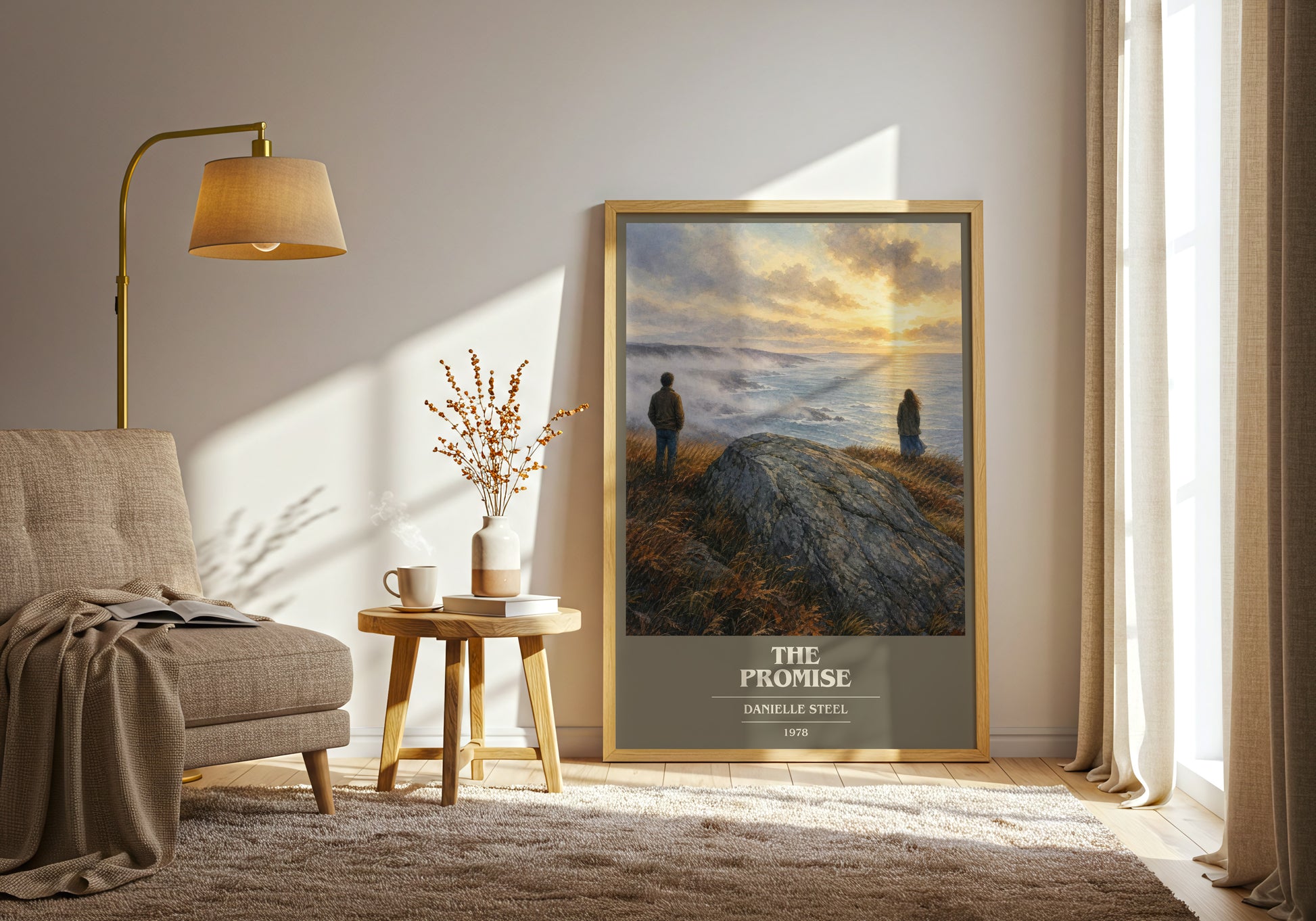 The Promise book cover print on bookshelf – Danielle Steel fan gift
