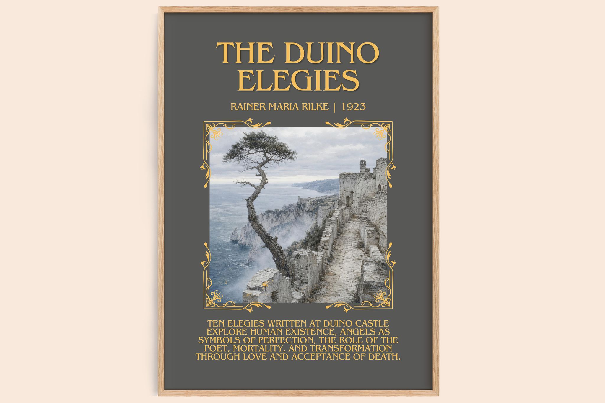 The Duino Elegies Minimalist Book Poster by Rainer Maria Rilke