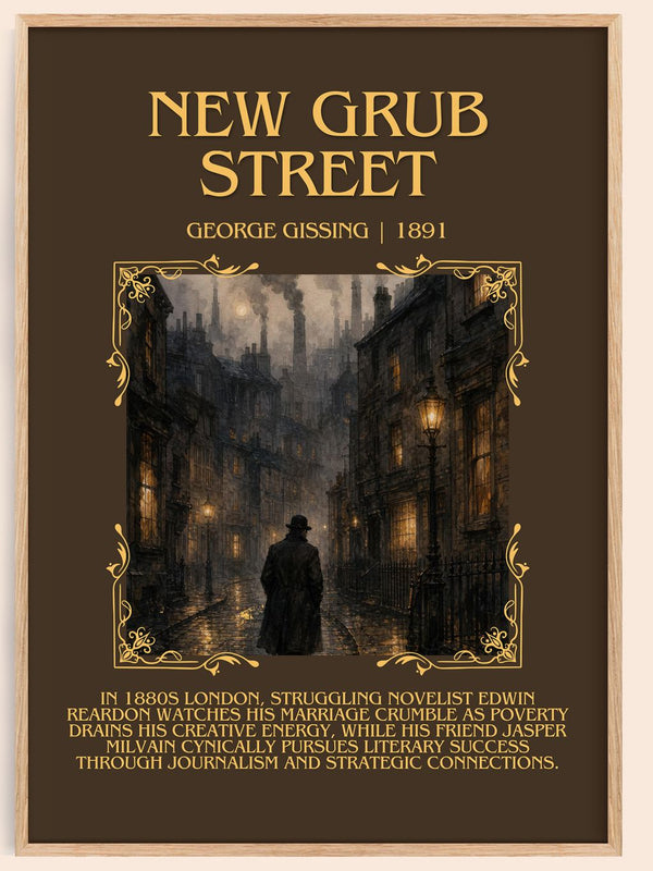 New Grub Street Minimalist Book Poster by George Gissing – book poster