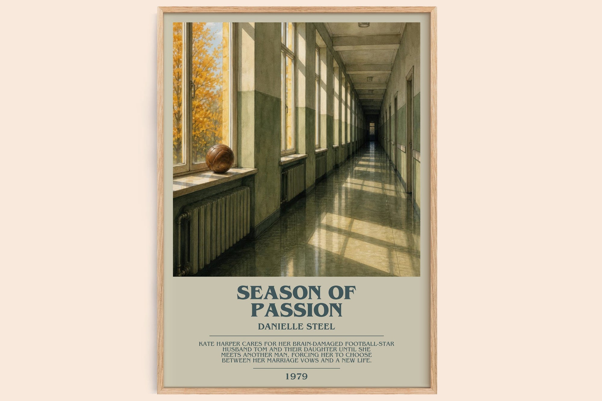 Season Of Passion bookish book poster by Danielle Steel – framed literary art print