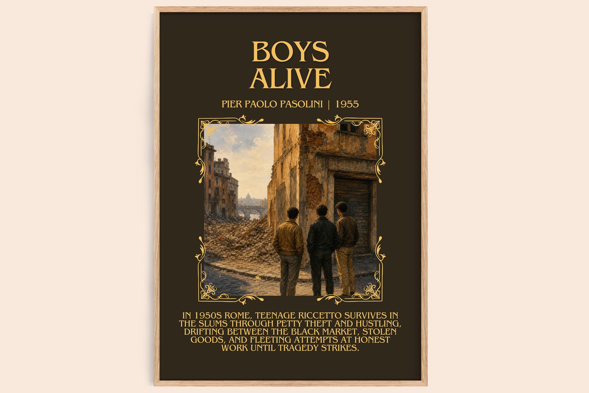 Boys Alive Minimalist Book Poster by Pier Paolo Pasolini