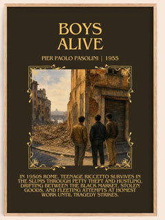 Boys Alive Minimalist Book Poster by Pier Paolo Pasolini – book poster
