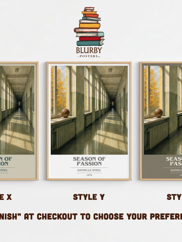 Season Of Passion book cover print in frame leaning in hallway – romance wall art