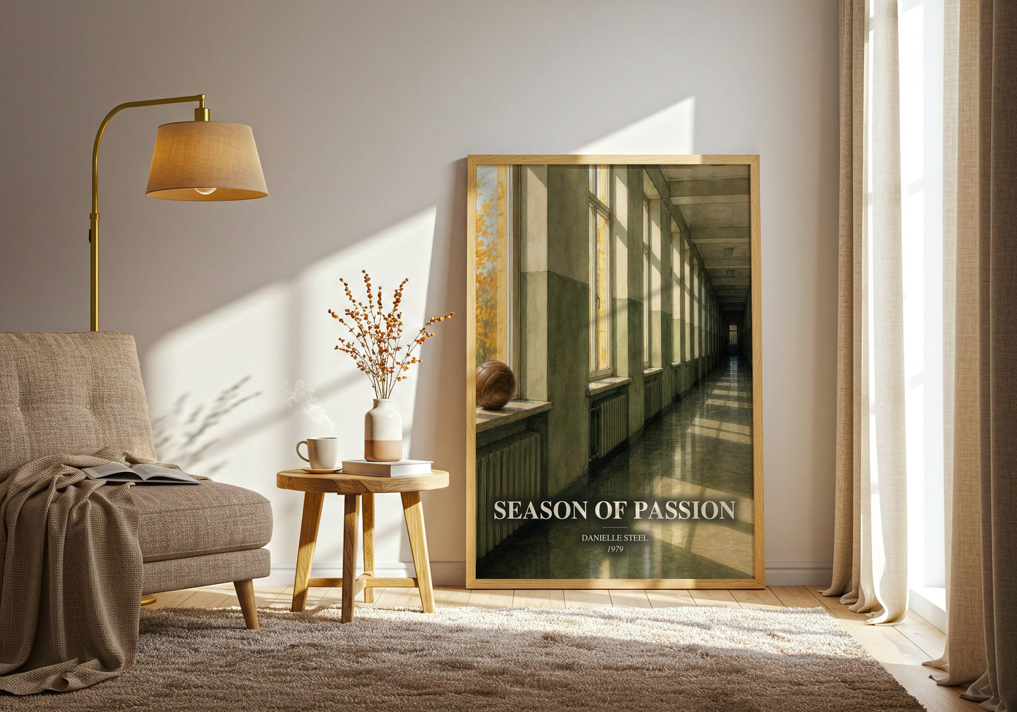 Season Of Passion watercolour print in frame leaning in hallway – romance wall art