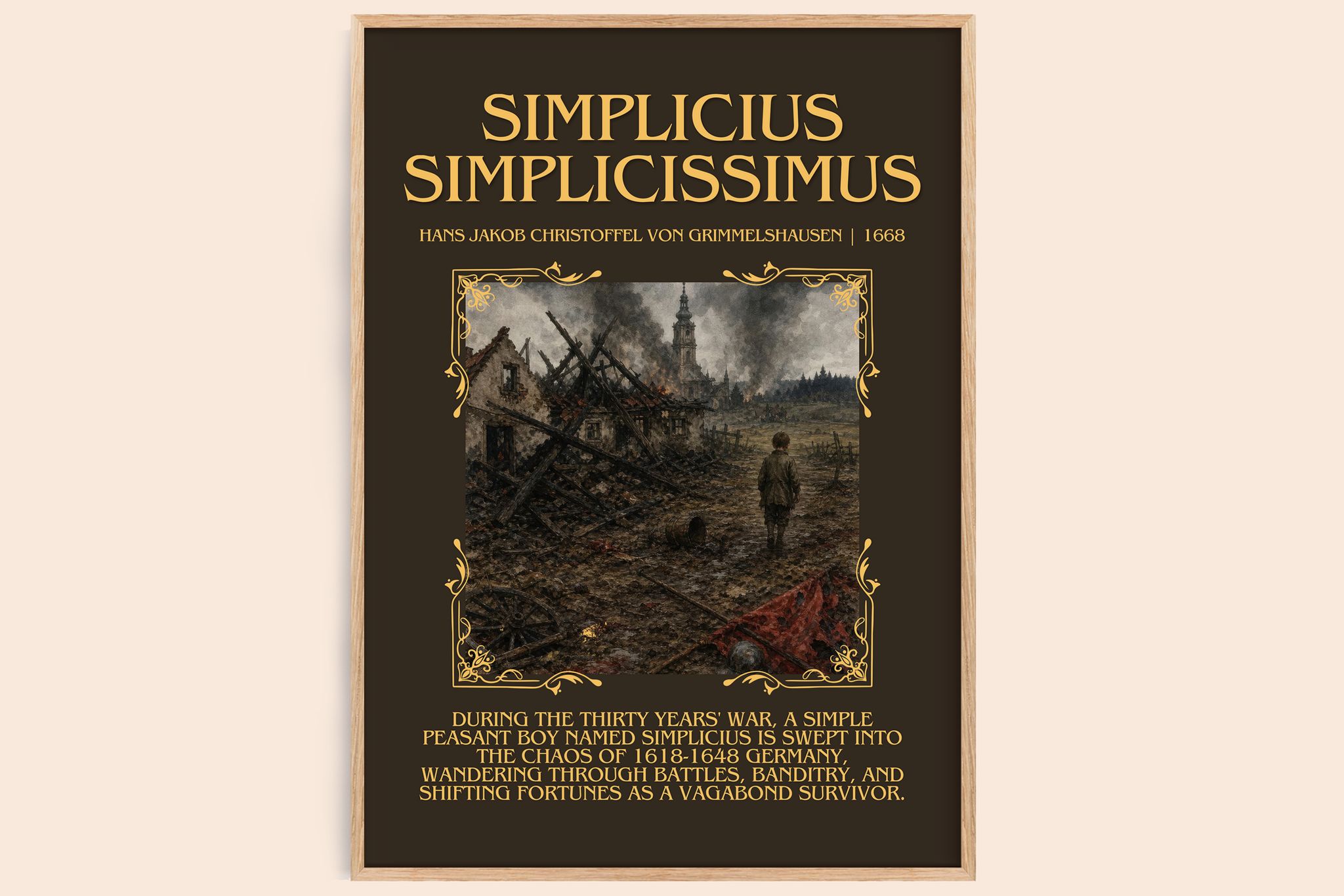 Simplicius Simplicissimus Minimalist Book Poster by H. Grimmelshausen