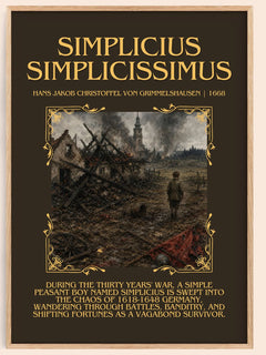 Simplicius Simplicissimus Minimalist Book Poster by H. Grimmelshausen – book poster