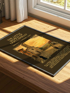 Little World Of Don Camillo Minimalist Book Poster by G. Guareschi – print on a sunlit desk