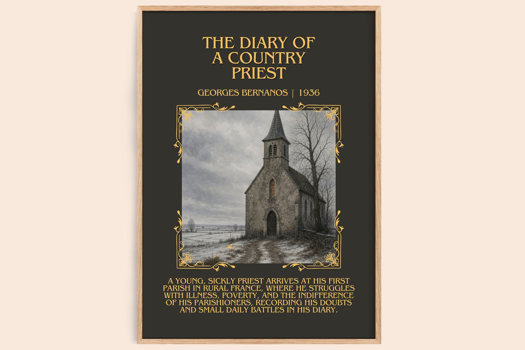 Diary of a Country Priest Minimalist Book Poster by Georges Bernanos
